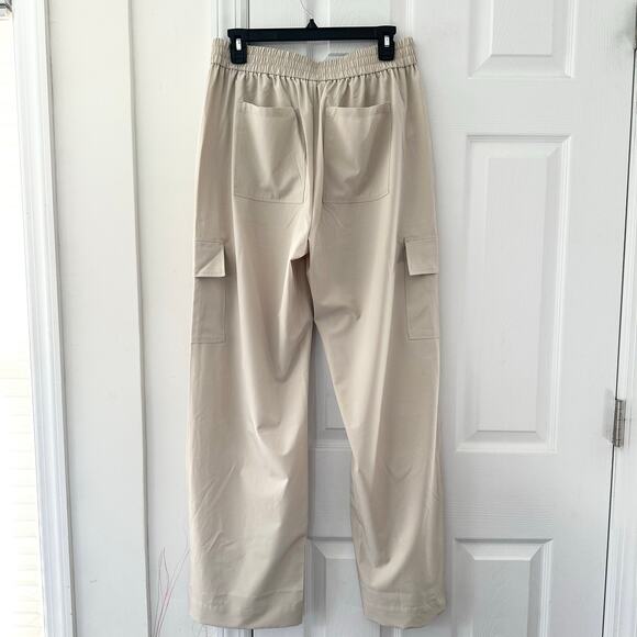 Lou & Grey Beige Wanderweave Cargo Style Straight Wide Leg Pants New Medium - Picture 9 of 11